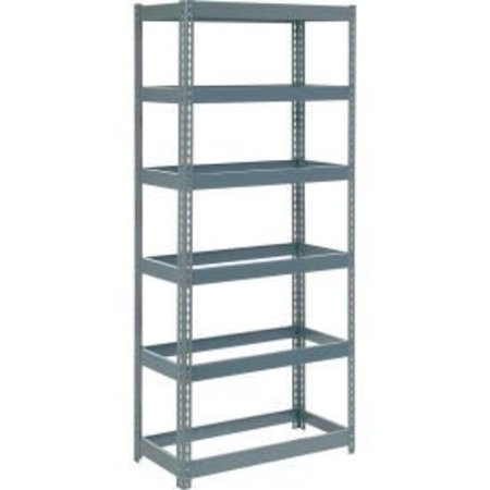 GLOBAL EQUIPMENT Extra Heavy Duty Shelving 36"W x 18"D x 60"H With 6 Shelves, No Deck, Gray 255419